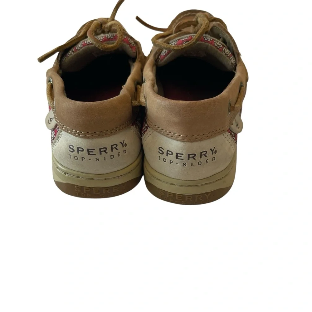 Women’s Sperry Top Sider Boat Shoe‎ 7.5 Leather Upper Floral Medallion Print